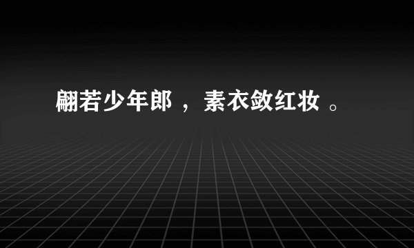 翩若少年郎 ，素衣敛红妆 。