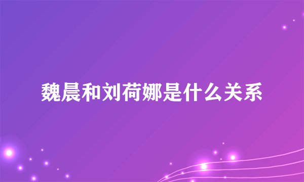 魏晨和刘荷娜是什么关系