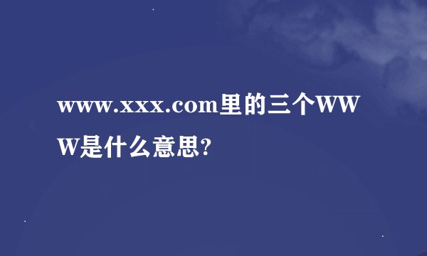 www.xxx.com里的三个WWW是什么意思?