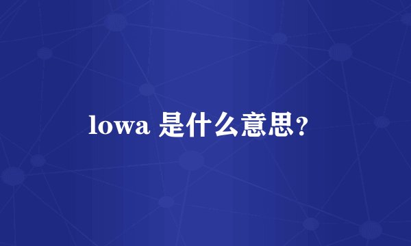 lowa 是什么意思？