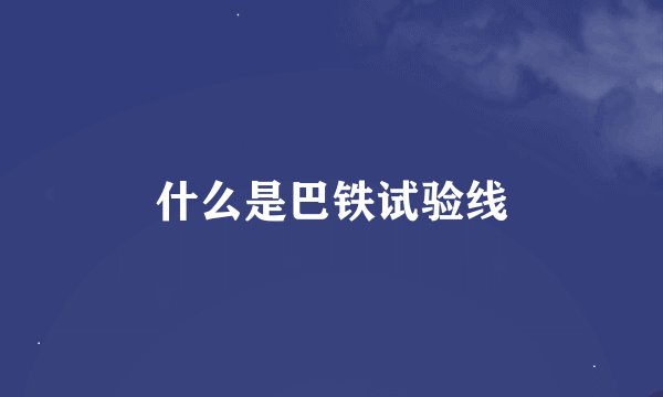 什么是巴铁试验线
