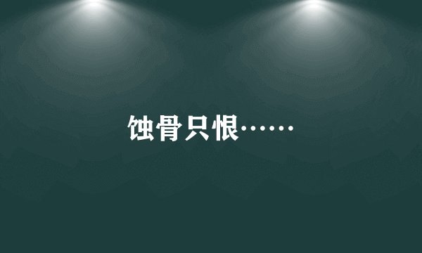 蚀骨只恨……