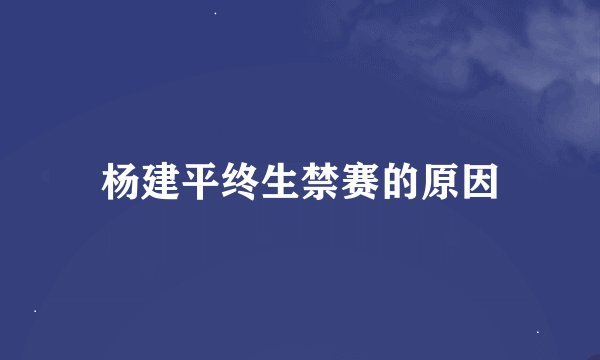杨建平终生禁赛的原因