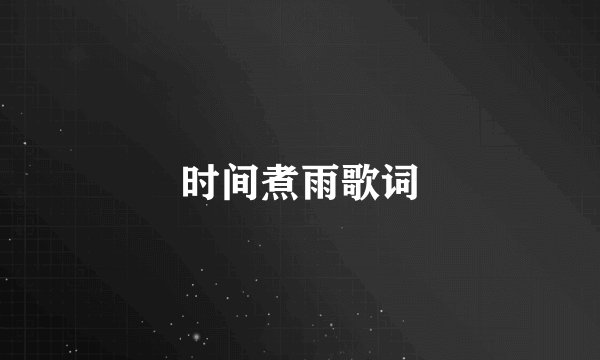 时间煮雨歌词