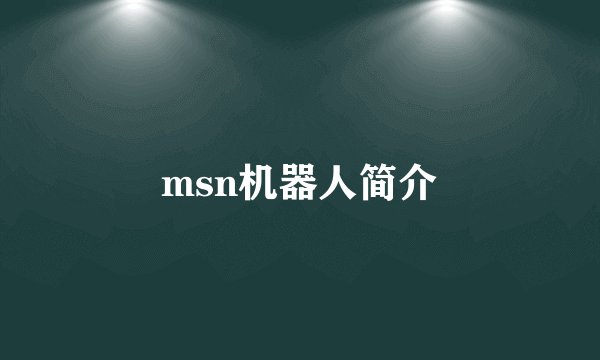 msn机器人简介