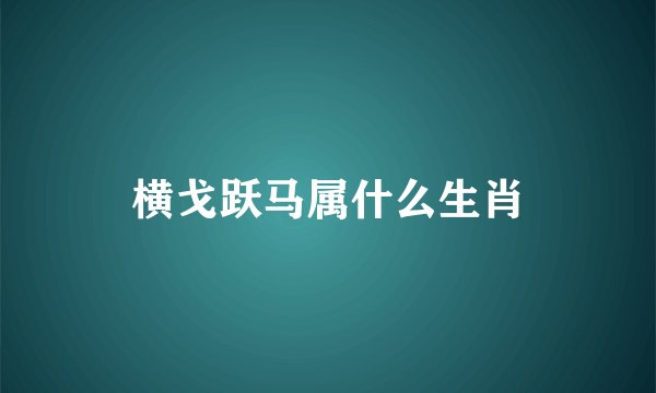 横戈跃马属什么生肖