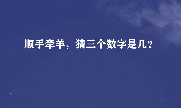 顺手牵羊，猜三个数字是几？