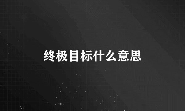 终极目标什么意思