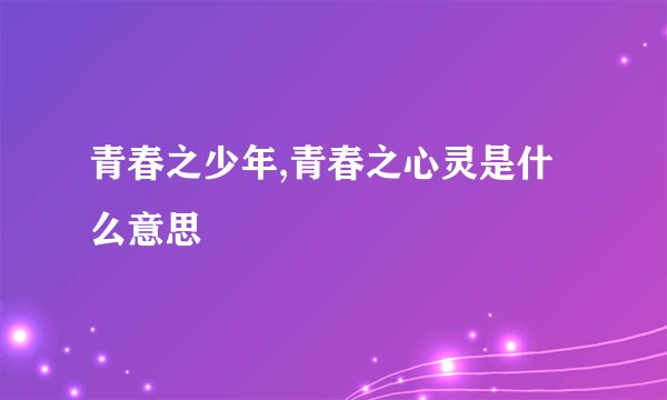 青春之少年,青春之心灵是什么意思