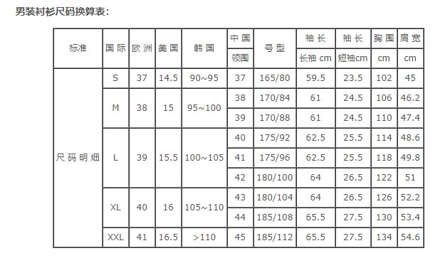 XL的尺码对应什么身高，对应的三个X是什么?