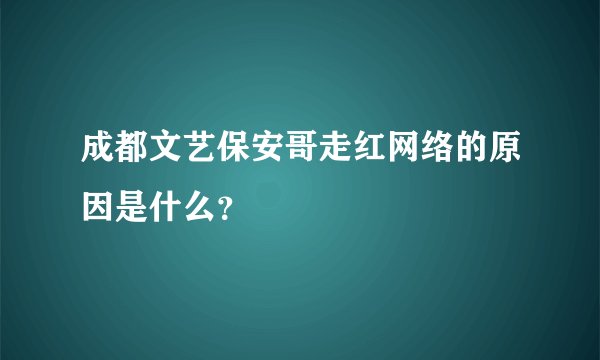 成都文艺保安哥走红网络的原因是什么？