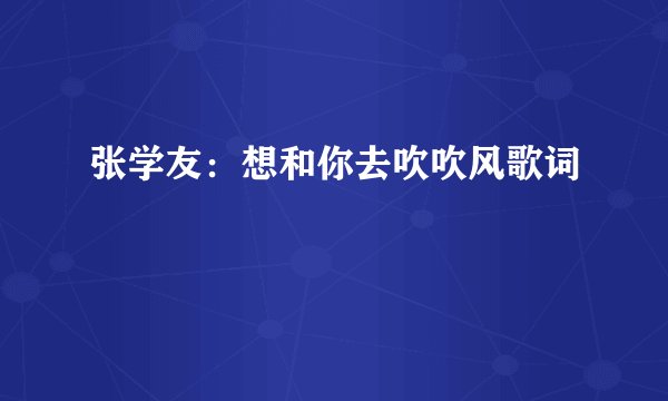 张学友：想和你去吹吹风歌词