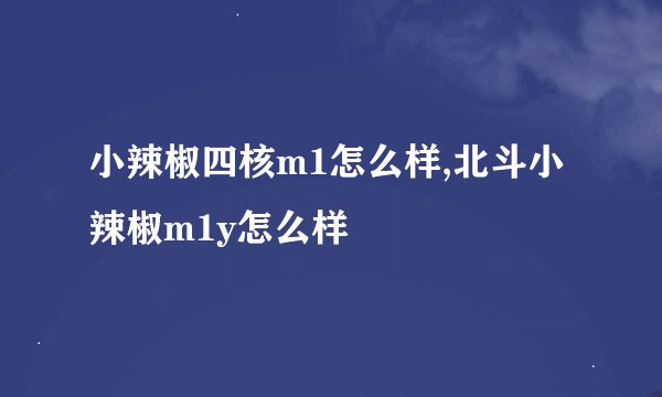 小辣椒四核m1怎么样,北斗小辣椒m1y怎么样