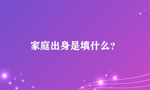 家庭出身是填什么？