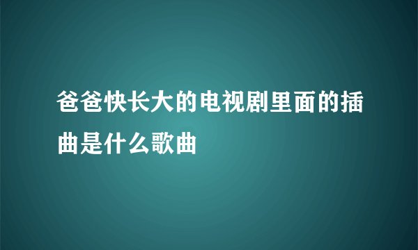 爸爸快长大的电视剧里面的插曲是什么歌曲