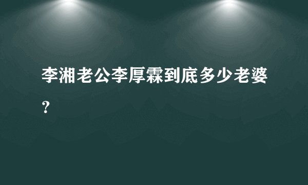 李湘老公李厚霖到底多少老婆？