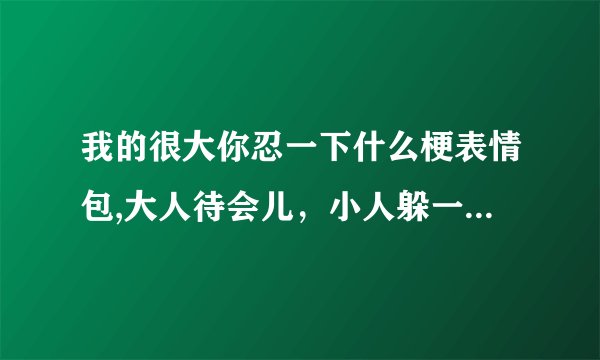 我的很大你忍一下什么梗表情包,大人待会儿,小人躲一边——重写新标题