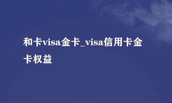 和卡visa金卡_visa信用卡金卡权益