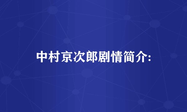 中村京次郎剧情简介: