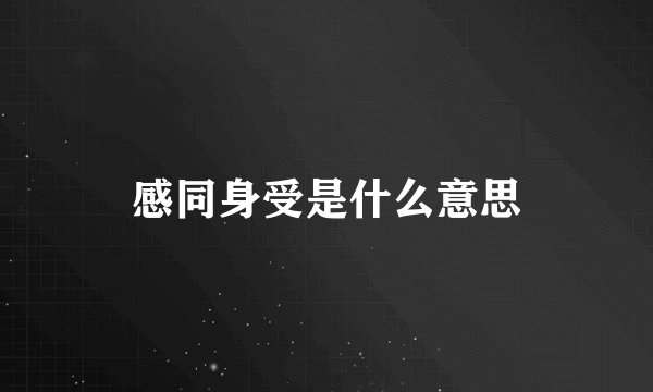 感同身受是什么意思