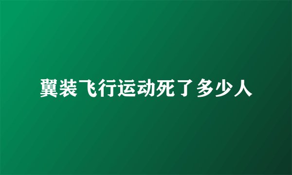 翼装飞行运动死了多少人