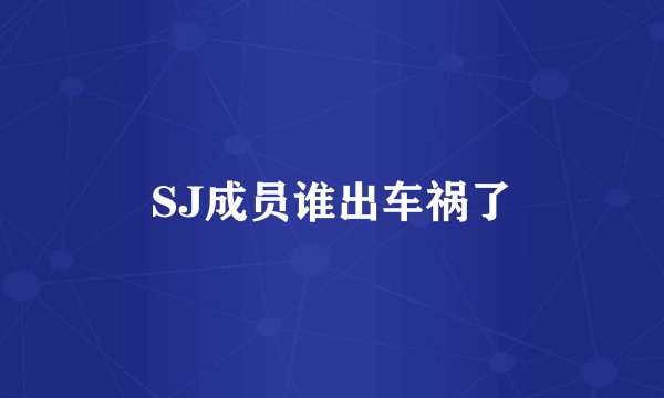 SJ成员谁出车祸了