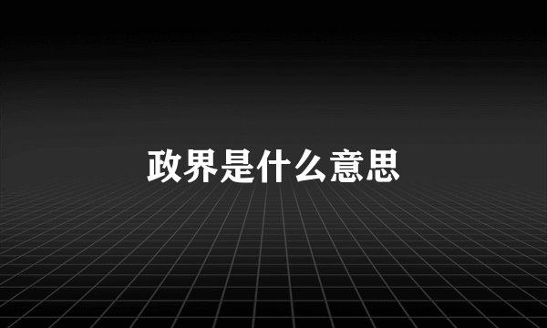 政界是什么意思