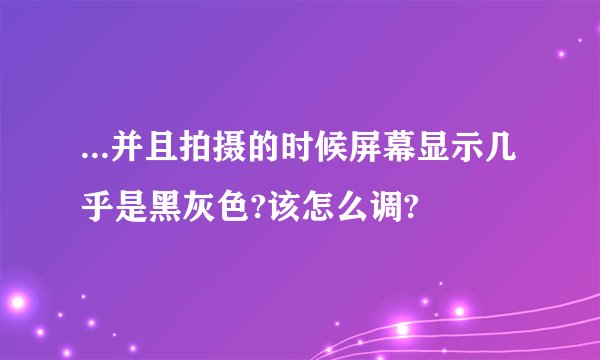 ...并且拍摄的时候屏幕显示几乎是黑灰色?该怎么调?