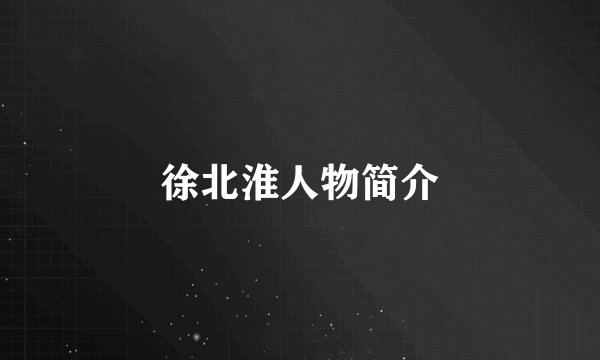 徐北淮人物简介
