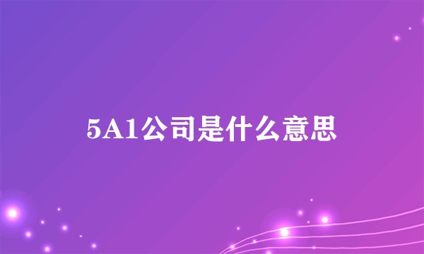 5A1公司是什么意思