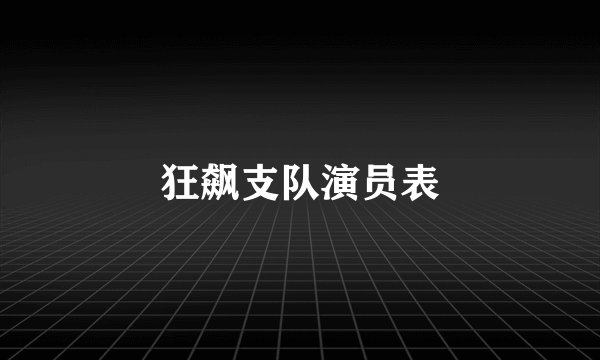 狂飙支队演员表