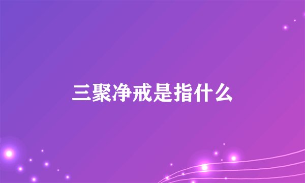 三聚净戒是指什么