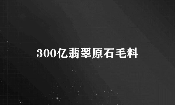 300亿翡翠原石毛料