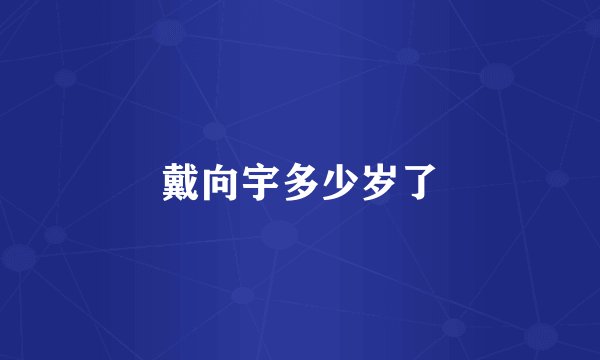 戴向宇多少岁了