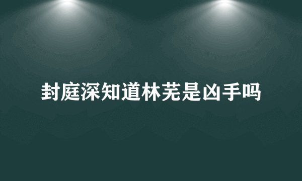 封庭深知道林芜是凶手吗