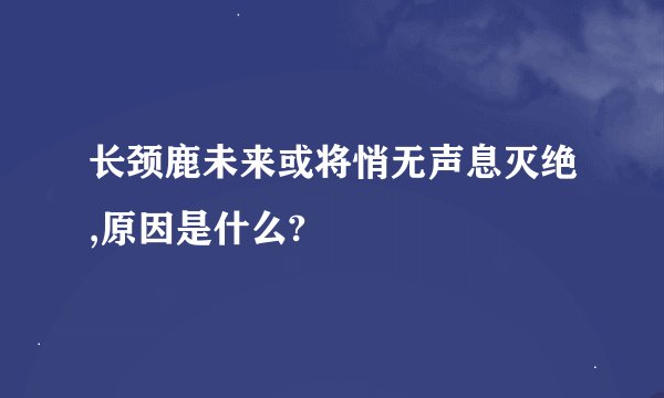长颈鹿未来或将悄无声息灭绝,原因是什么?