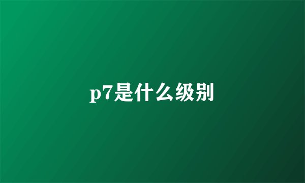 p7是什么级别