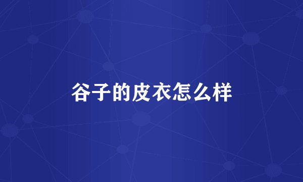 谷子的皮衣怎么样