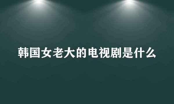 韩国女老大的电视剧是什么