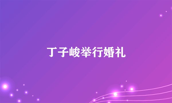 丁子峻举行婚礼