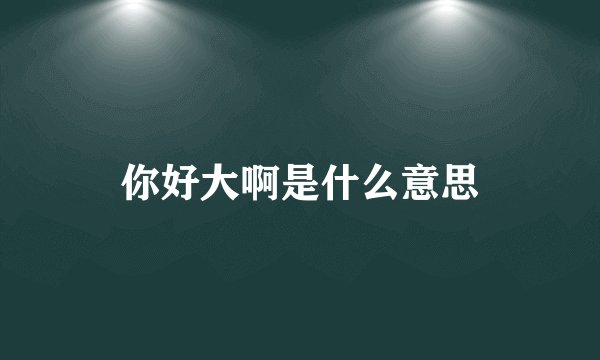 你好大啊是什么意思