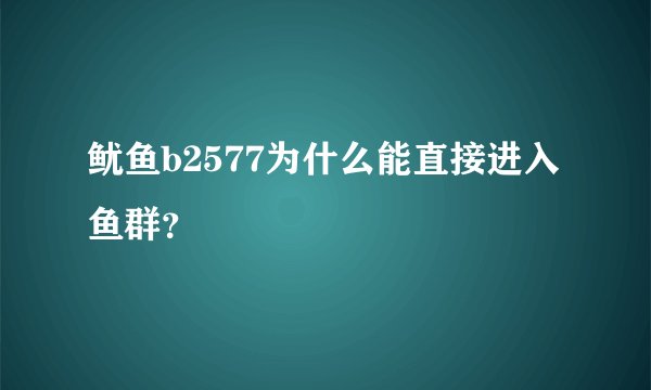 鱿鱼b2577为什么能直接进入鱼群？