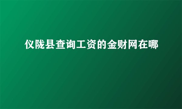 仪陇县查询工资的金财网在哪