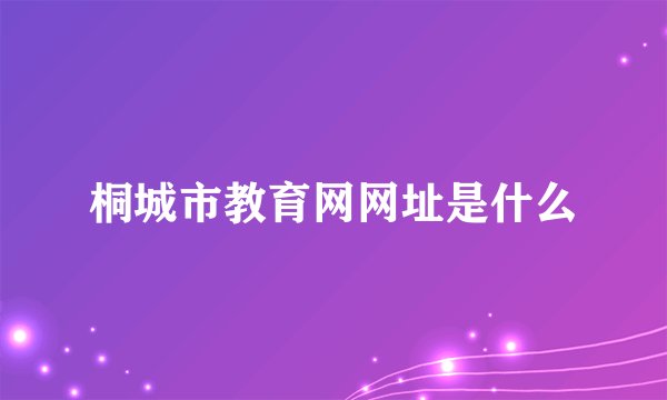 桐城市教育网网址是什么