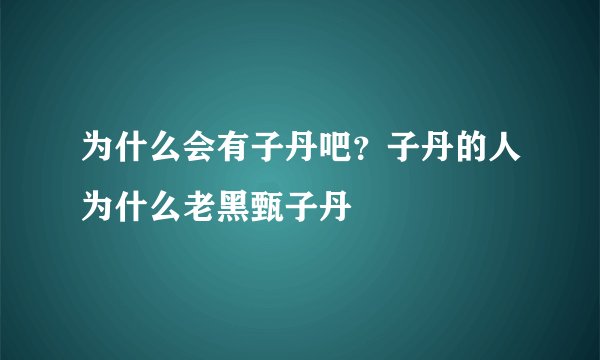 为什么会有子丹吧？子丹的人为什么老黑甄子丹