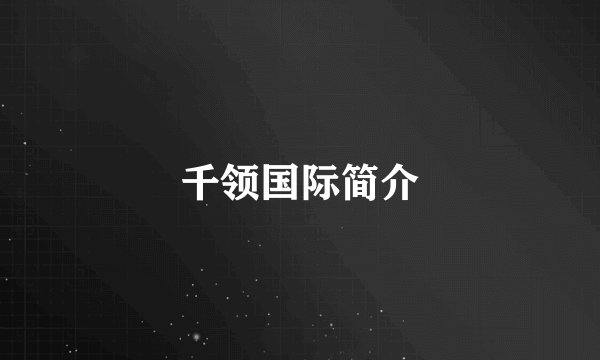 千领国际简介