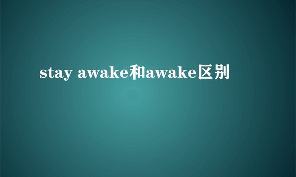stay awake和awake区别