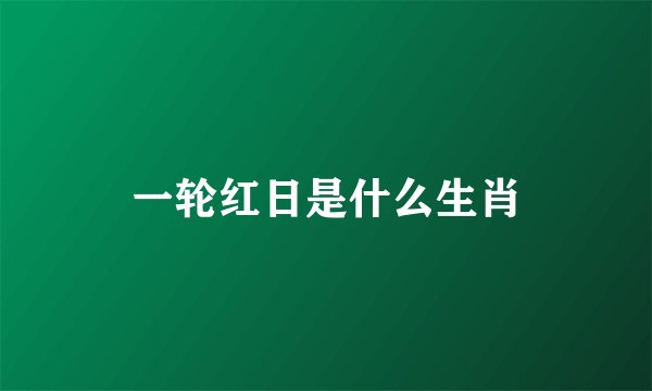 一轮红日是什么生肖