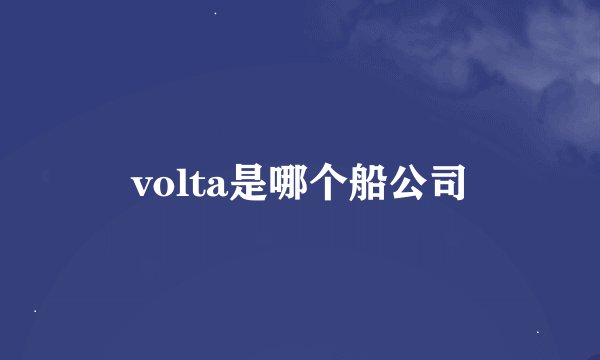 volta是哪个船公司