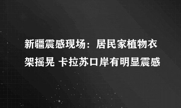 新疆震感现场：居民家植物衣架摇晃 卡拉苏口岸有明显震感